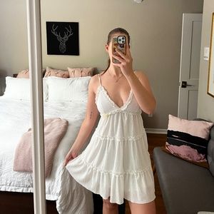 White ruffle dress